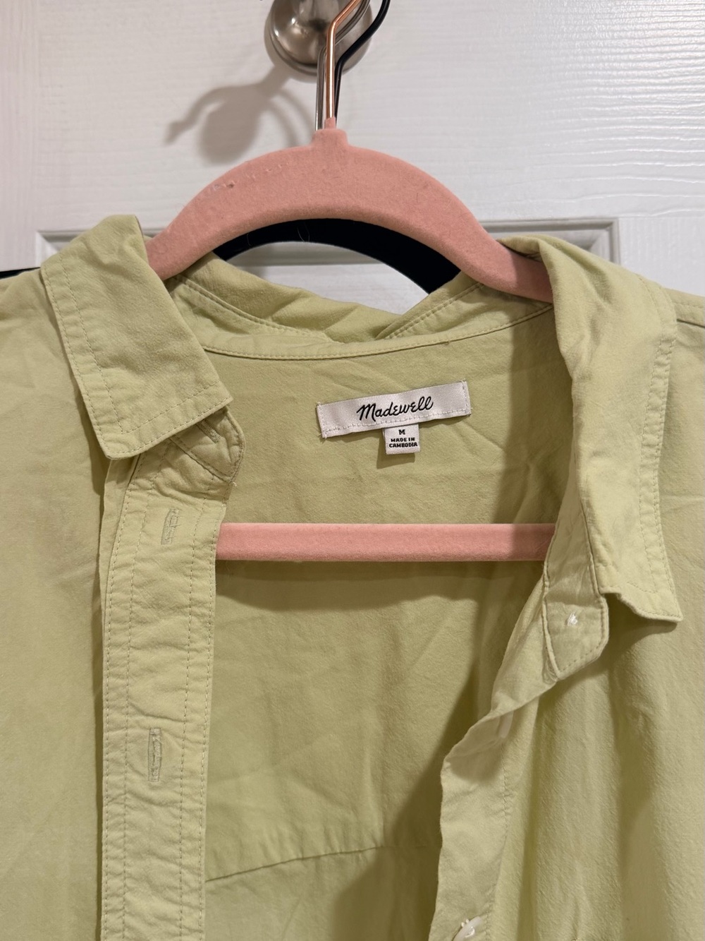 Madewell Light Green Button-Down Shirt - Picture 2 of 3